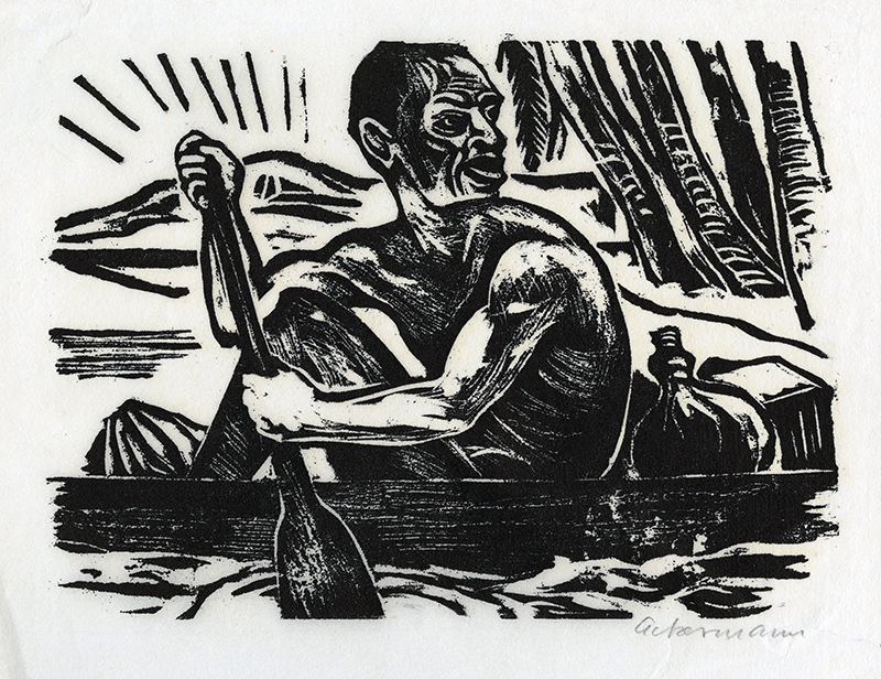 Untitled (man rowing boat) by Helmut Ackermann