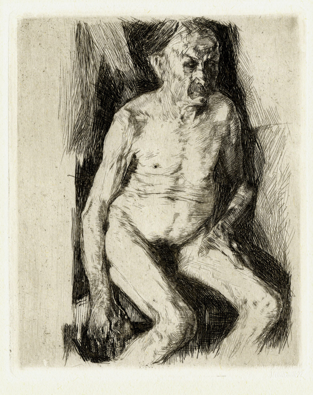Sitzender männlicher Akt  (Seated Male Nude) by Kathe Kollwitz