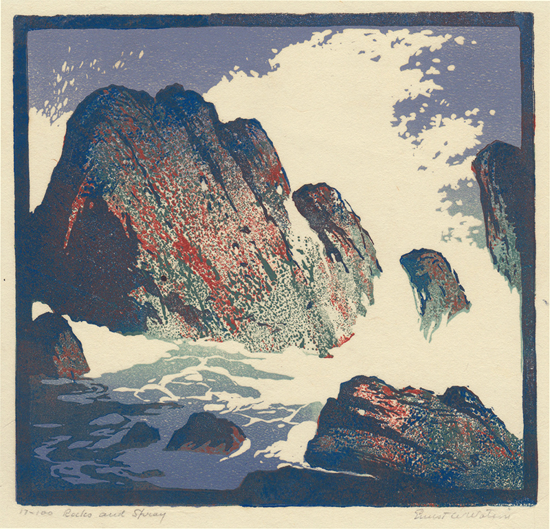 Rocks and Spray by Ernest William Watson