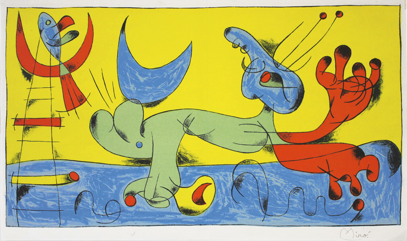 Animaux - Composition 7 for Joan Miro par Jacques Prevert by Joan Miro