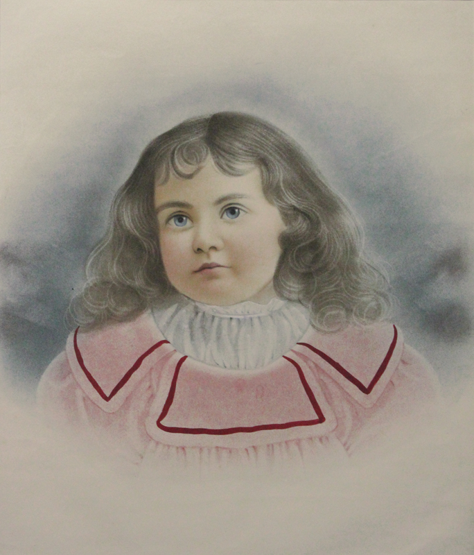 Untitled portrait (girl in pink blouse) by Anonymous