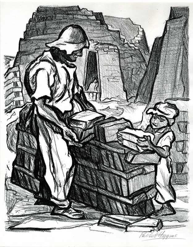 Ladrilleros (Brick Makers) (from: Mexican Art - A Portfolio of  Mexican People and Places) by Pablo OHiggins