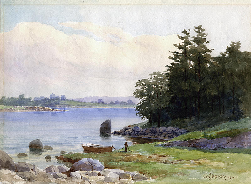 (Landscape with lake) by Christian August Jorgensen