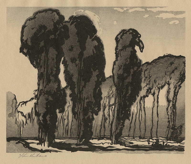 Trees - Montreuil (in collaboration with Frank Brangwyn) by Yoshijiro Urushibara