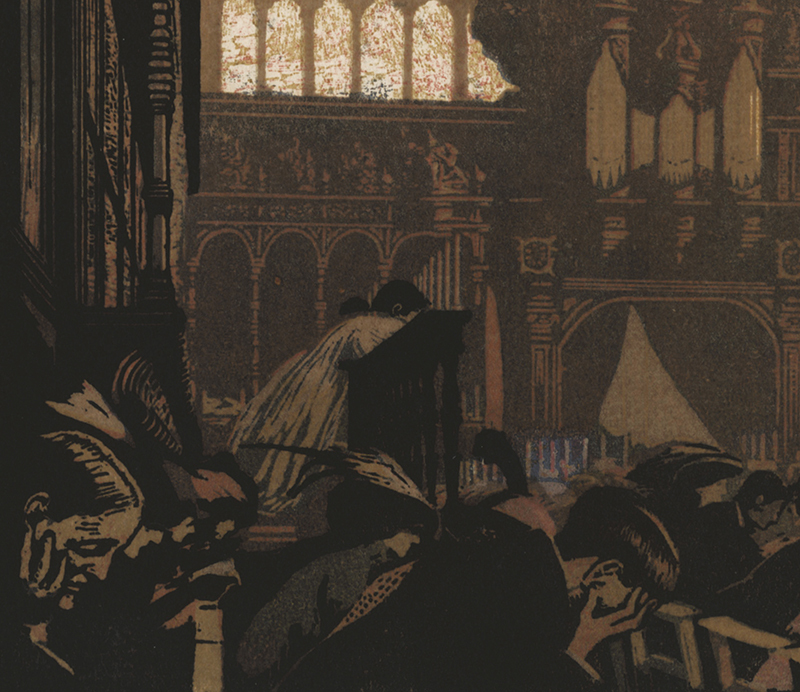 Interior of Kings Chapel, Cambridge by Emile Antoine Verpilleux