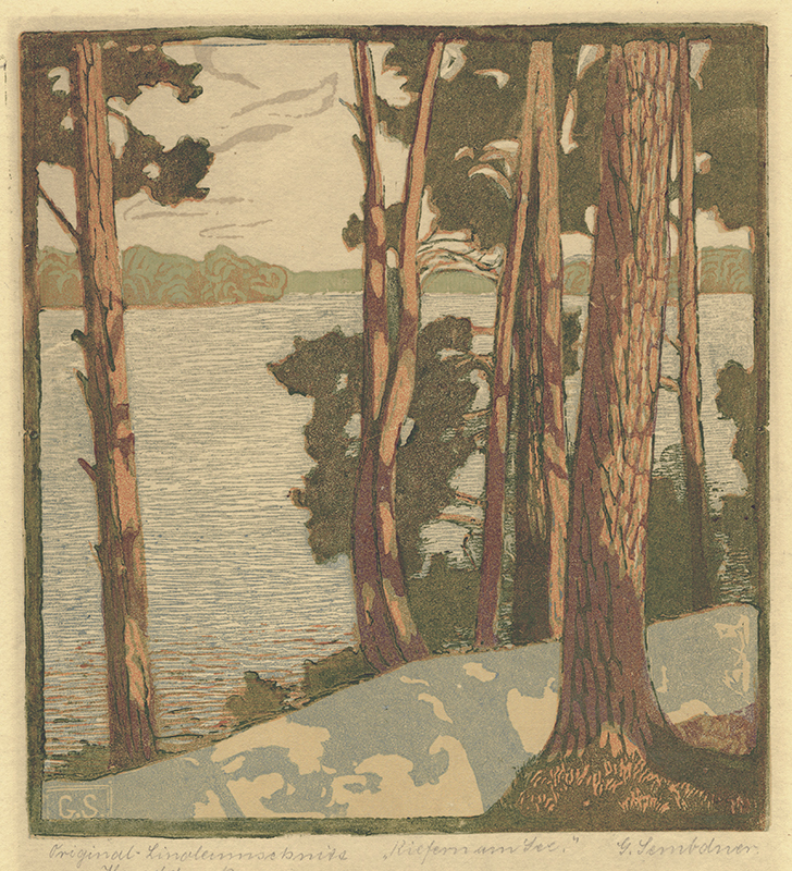 Kiefern am See (Pines on the lake) by Gertrud Sembdner