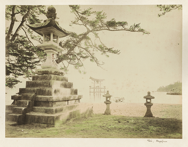 Torii, Miyajima / Kiutaibashi, Iwakuui by Kimbei Kusakabe