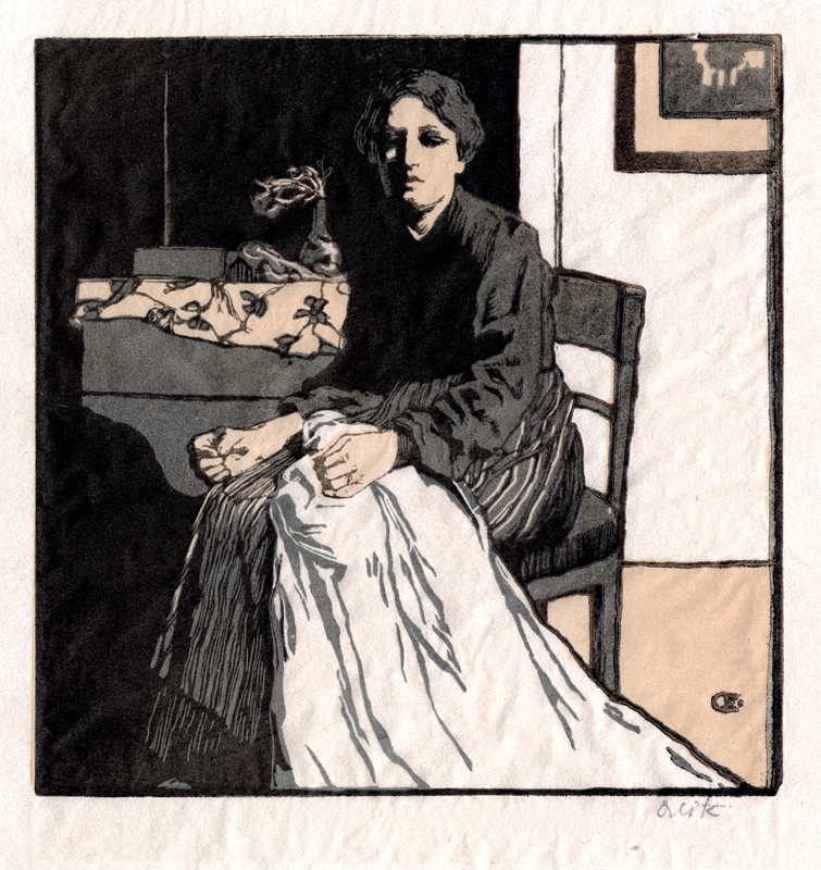 Seamstress by Emil Orlik