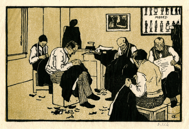 Schneiderwerkstatt bei Orlik in Prag (The Orlik tailoring workshop in Prague) by Emil Orlik