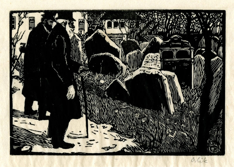 The Old Jewish Cemetery in Prague by Emil Orlik