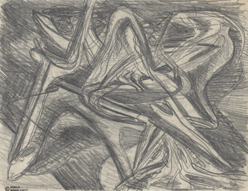 Memory of the Dark, a preparatory drawing by Barbara Olmsted