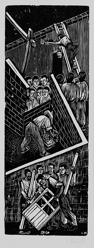 Construyendo Escuelas (Building Schools) by Leopoldo Mendez