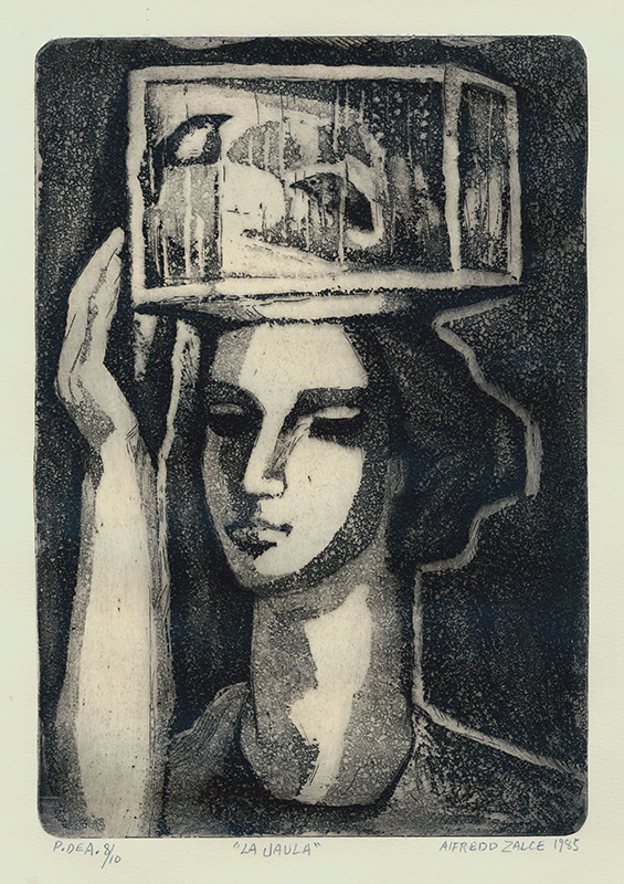 La Jaula (The Cage) by Alfredo Zalce Annex Galleries Fine Prints