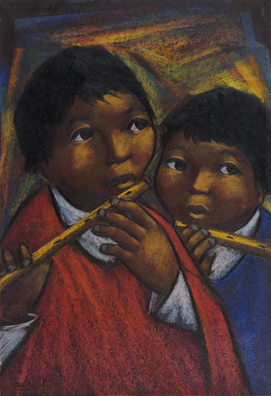 Untitled (Boys Playing Flutes) by Arturo Nieto