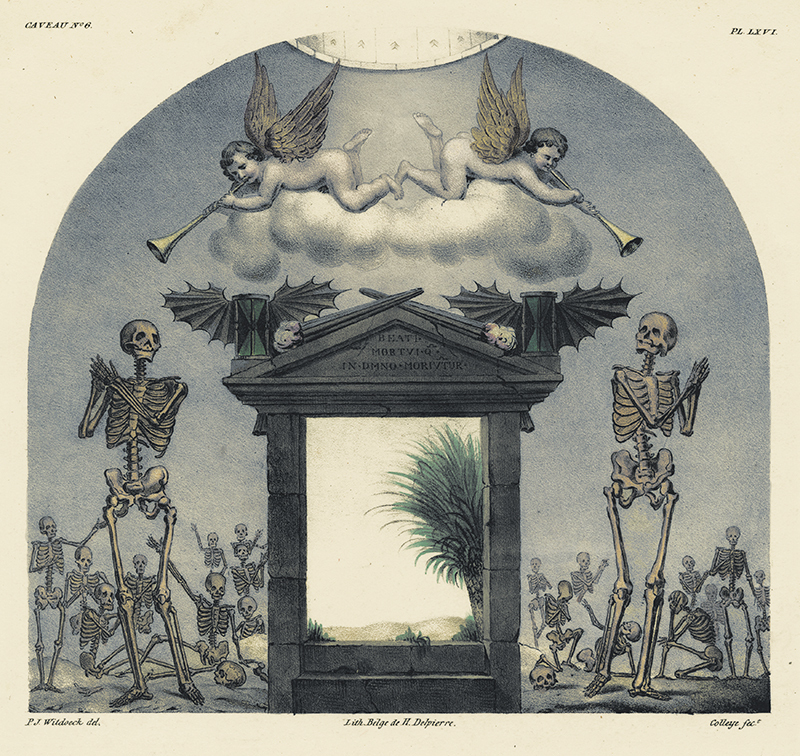 Caveau No. 6 (one of 8 hand-colored plates from Descriptions des Monuments de Rhodes by Pierre Joseph Witdoeck