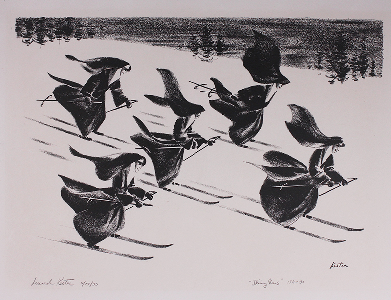 Skiing Nuns by Lenard Kester