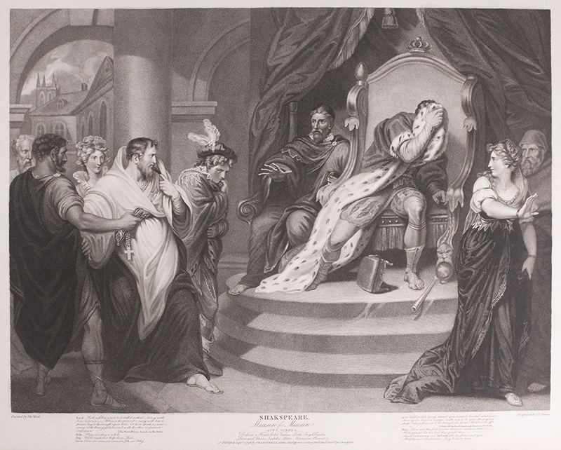 Shakespeare Gallery Folio, Measure for Measure, Act V, Scene I (after the painting by Thomas Kirk by Peter Simon