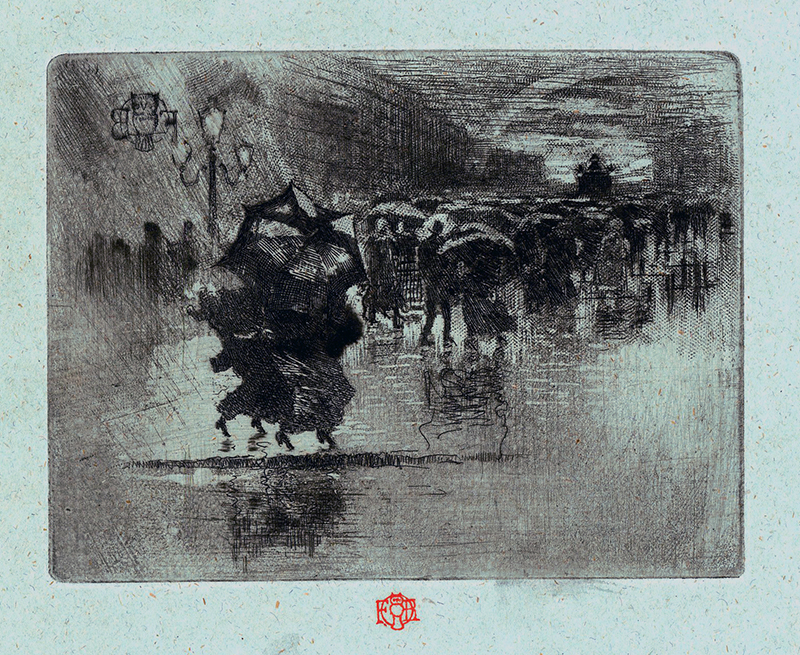 Le Petit Enterrement (small plate) by Felix Buhot