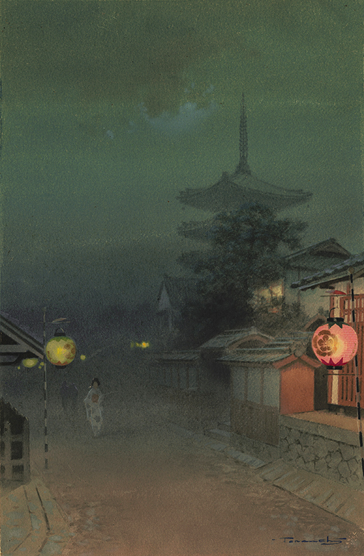 Night View of the Yasaka Pagoda, Kyoto by Fukutaro Terauchi