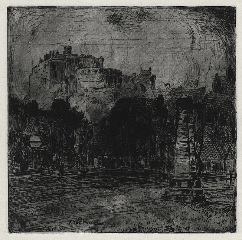 [View of Edinburgh Castle, possibly from Greyfriars Kirk] by James Paterson