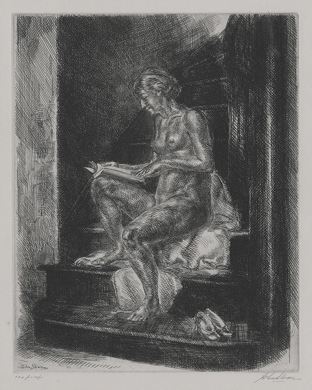 Nude on Stairs by John French Sloan