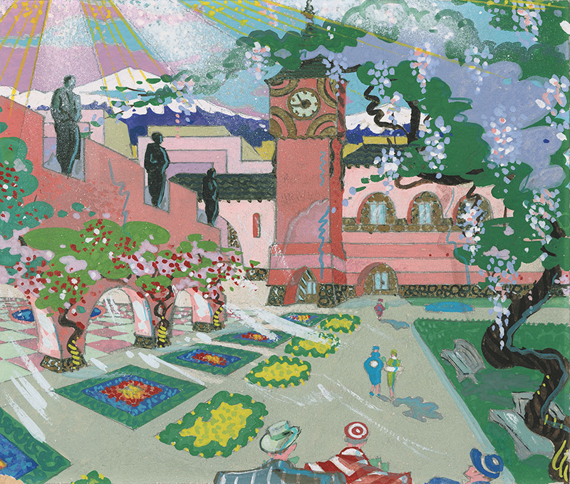 (Garden pavilion) - preliminary illustration by Zuckerman