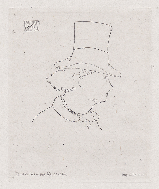Profile Portrait of Charles Baudelaire by Edouard Manet