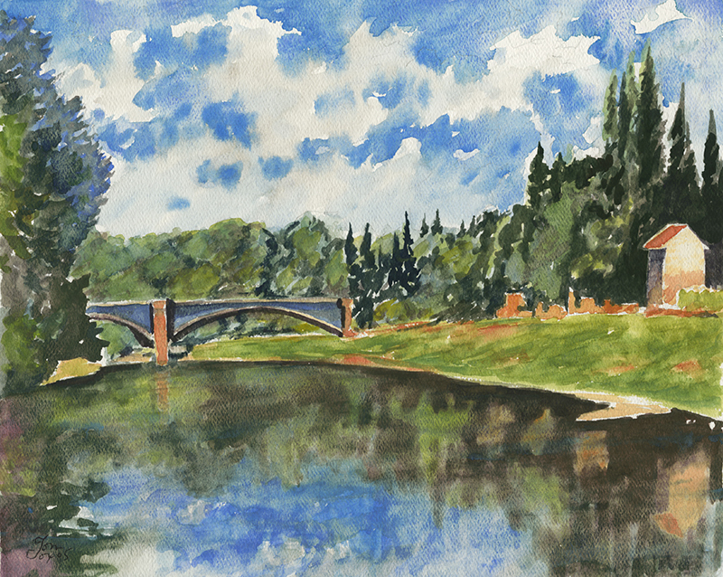 Bridge over the Marne River in France circa 1900 by Tom Cox