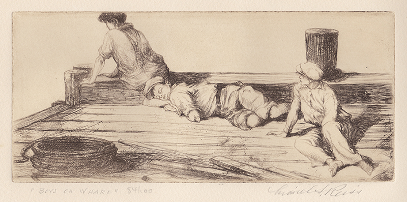 Boys on Wharf by Lionel Samson Reiss