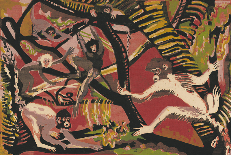 Untitled (monkeys in trees) by Dora Kaminsky