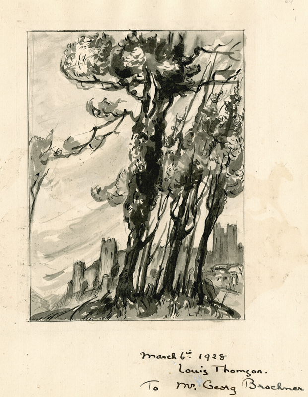 (trees and castle) by Louisa Emily (Louis) Thomson