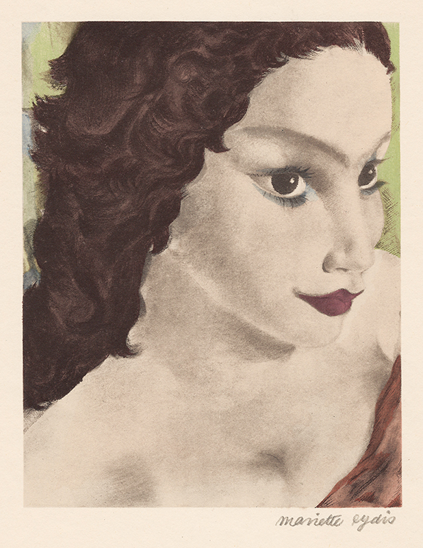 (Portrait of a woman with curly hair) by Mariette Lydis