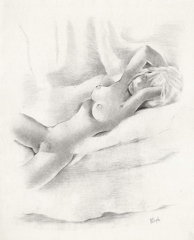 (Reclining nude) - from Parallelement by Paul Verlaine by Mariette Lydis