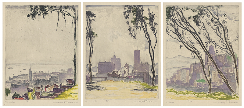 San Francisco, Triptych View from Telegraph Hill: The Harbor/ Business Center / Nob Hill by Max Pollak