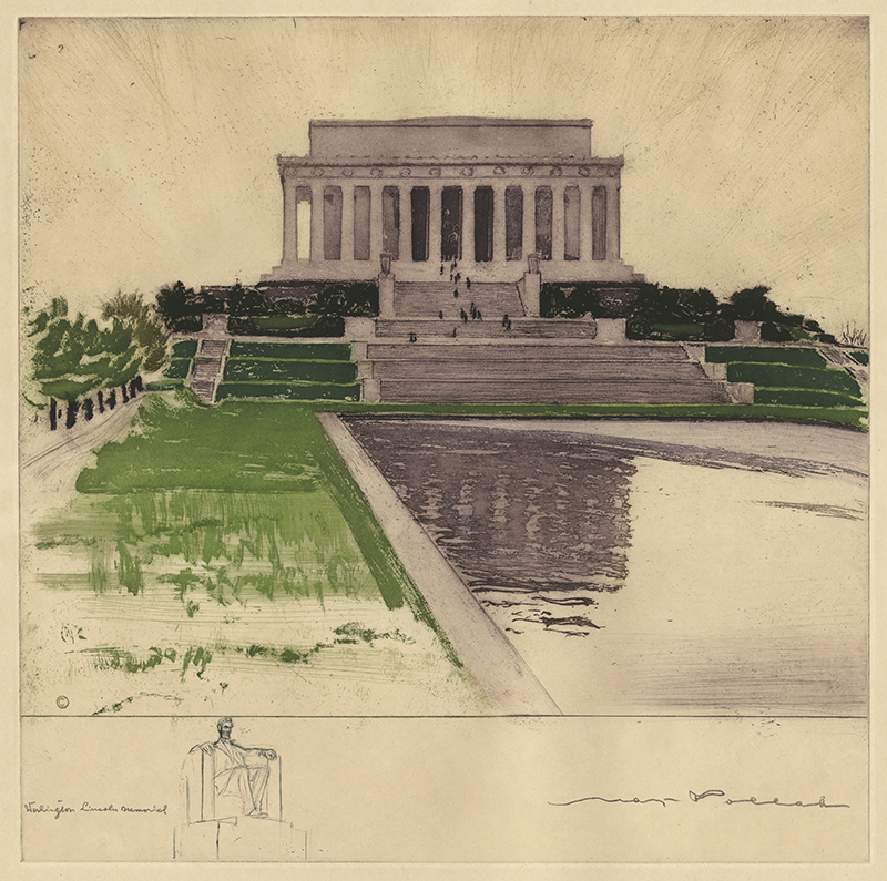 Washington, Lincoln Memorial (with remarque) by Max Pollak