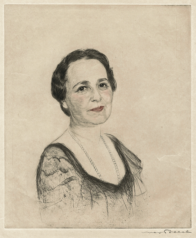 (Portrait: woman with pearl necklace) by Max Pollak