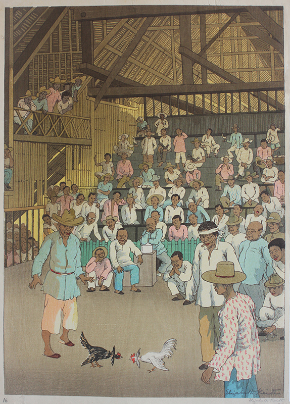 The Cock Fight, Manila by Elizabeth Keith