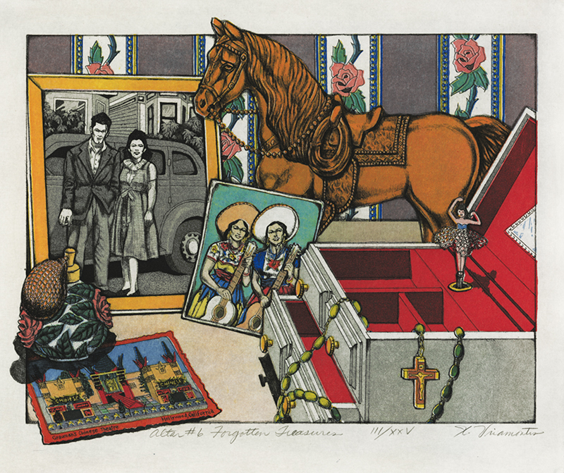 Altar # 6: Forgotten Treasures - from the Voices and Visions Fort Mason Printmakers portfolio by Xavier Viramontes