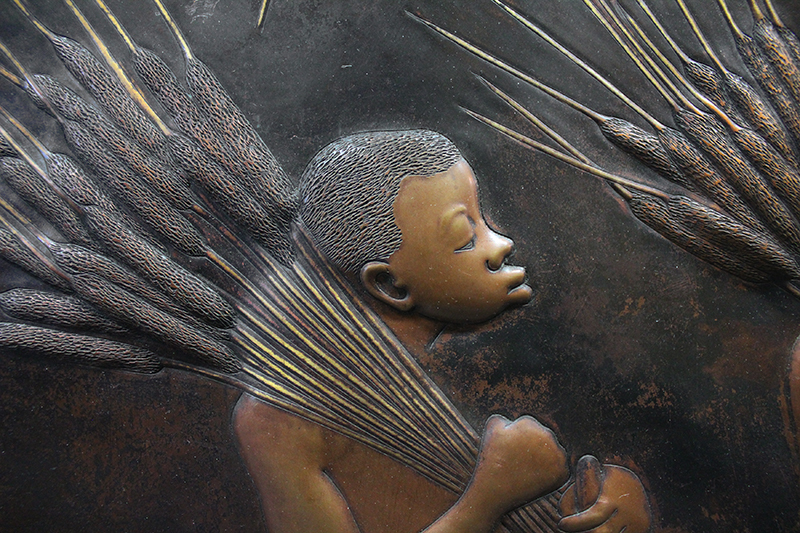 Untitled (Two boys collecting reeds) by Chenge Baruti