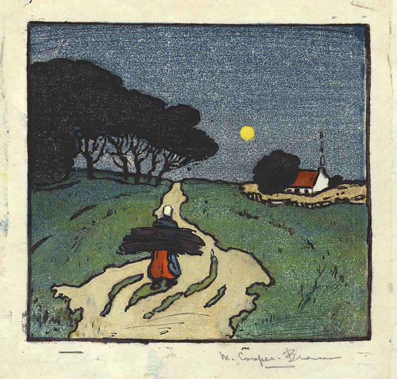 (Woman carrying bundle of wood) by M. Cooper-Brown