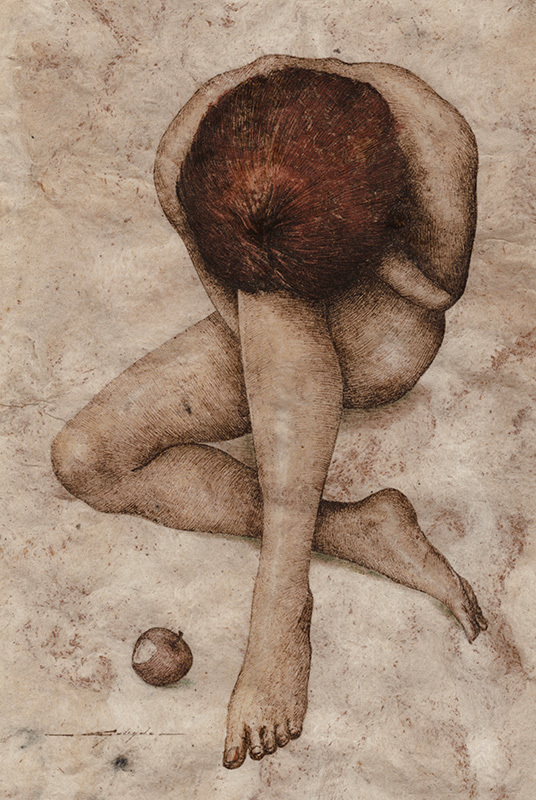 (Nude figure with apple) by Unidentified