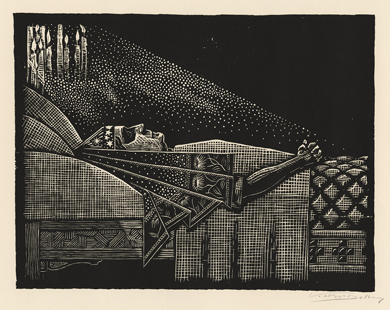 (Veiled figure lying in state) from the portfolio Houtsneden by Victor Delhez