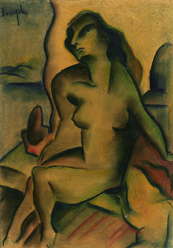 (Seated nude in landscape) by Joseph Marsh Sheridan