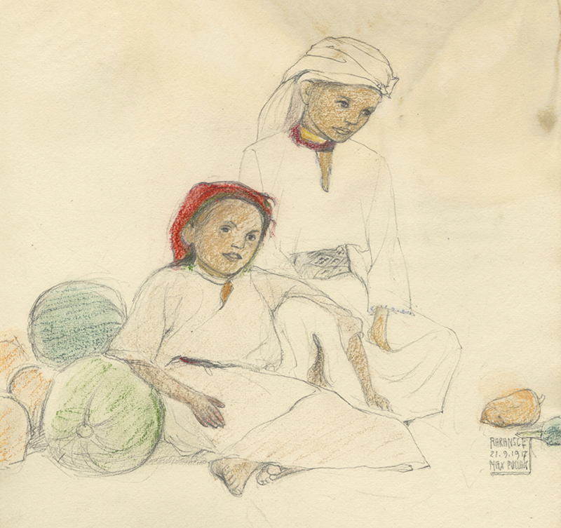 Rarance (two boys with produce) by Max Pollak