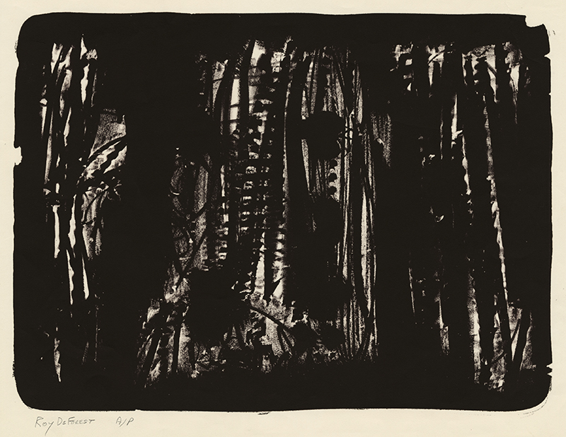 Untitled (dark abstraction) by Roy De Forest