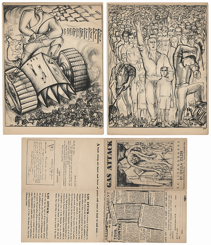 GAZ (GAS; or Gas Attack) a portfolio of 24 lithographs by Gyula Zilzer