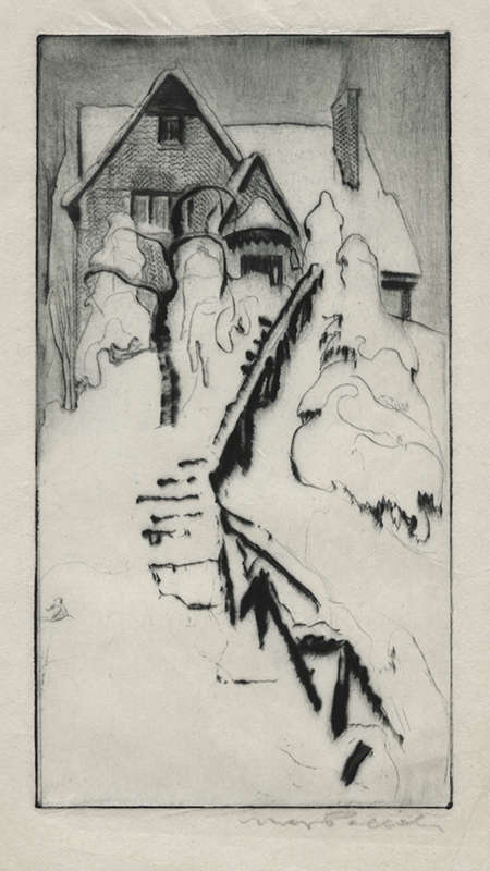 (Europe: House on hill, winter) by Max Pollak