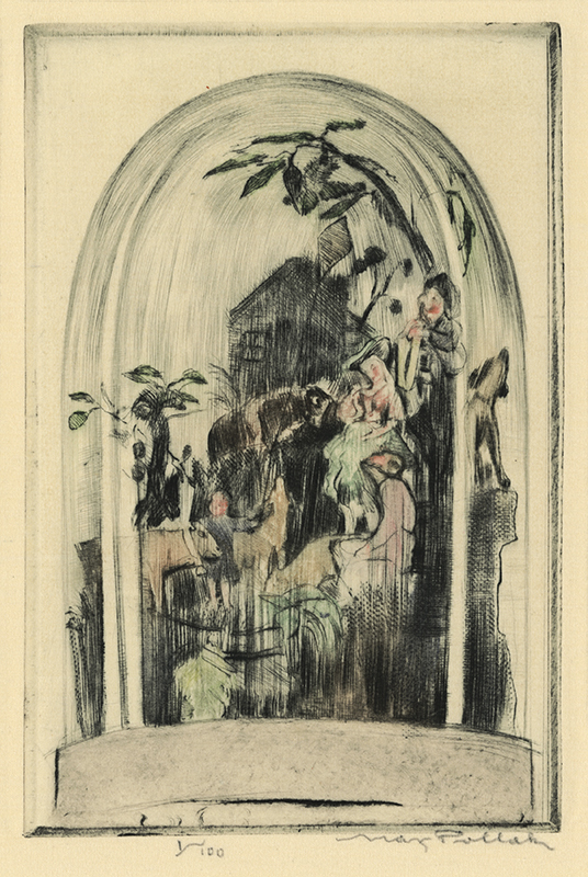 (Porcelain vignette under a bell jar) by Max Pollak