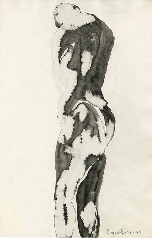 [female nude, erect with head turned right] by Roger Terence Barr