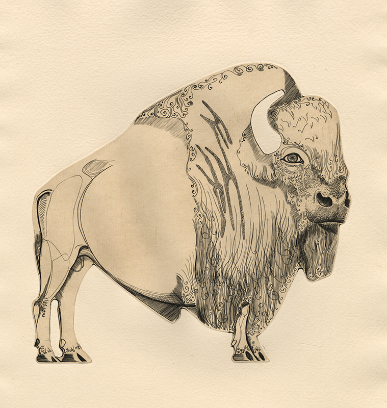 Bison - pl. III from Bestiaire portfolio by Abram Krol